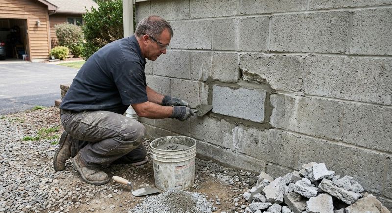 Cinder Block Wall Repair in Darlington, IN