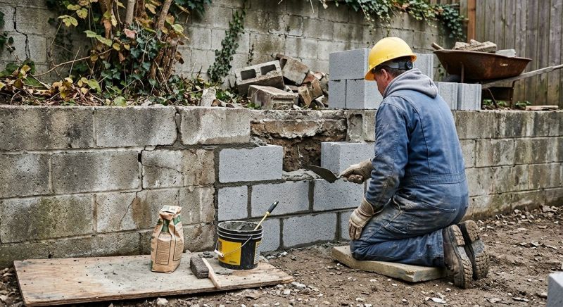 Cinder Block Wall Repair in Thorntown, IN