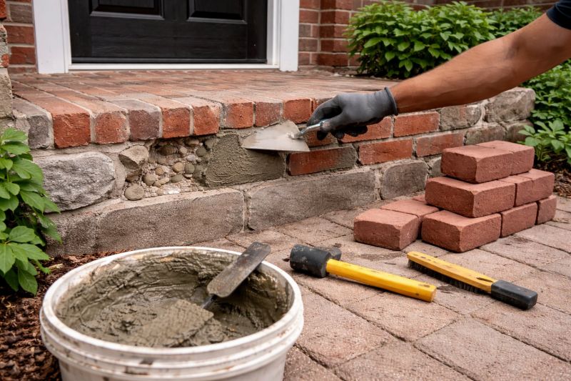 Entryway Brick Repair in Lafayette, IN
